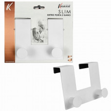 DIETRO PORTA SLIM 2 GANCI BIANCO (18pz)